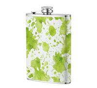 Flasque de poche en acier inoxydable pour papa, garçon d'honneur, mariage, voyage, camping - Vert citron - 236,8 g