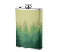 Flasque de poche en acier inoxydable pour papa, garçon d'honneur, mariage, voyage, camping - Vert dégradé - 236,8 g