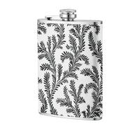 Flasque de poche entrelacée en forme de fougère noire 236,8 g, drapeaux en acier inoxydable pour papa, témoin d'honneur, mariage, voyage, camping