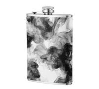 Flasque de poche noire fumée sur blanc 236,8 g, drapeaux en acier inoxydable pour papa, témoin d'honneur, mariage, voyage, camping