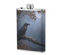 Flasque de poche Raven On The Branch of Oak Tree de 236,8 g, drapeaux en acier inoxydable pour papa, témoin d'honneur, mariage, voyage, camping