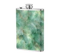 Flasque de poche vert clair texture marbre 236,8 g, drapeaux en acier inoxydable pour papa, témoin d'honneur, mariage, voyage, camping