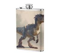 Flasque de poche vintage en acier inoxydable avec motifs dinosaures pour papa, témoin d'honneur, mariage, voyage, camping 236,8 g