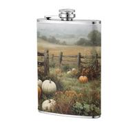 Flasque de poche vintage en forme de citrouilles rustiques en bois 236,8 g, drapeaux en acier inoxydable pour papa, témoin d'honneur, mariage, voyage, camping