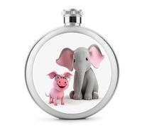 Flasque éléphant et cochon pour liqueur, 140 ml, en acier inoxydable, étanche, portable, pour extérieur, camping, voyage, cadeaux