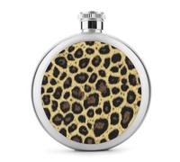 Flasque en acier inoxydable avec imprimé peau de léopard pour liqueur, bouteille de vin portable pour boisson 140 ml