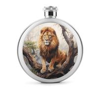Flasque en acier inoxydable avec lion sur une branche d'arbre pour liqueur, bouteille à vin portable pour boisson, 150 ml