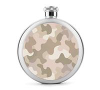 Flasque en acier inoxydable avec motif camouflage féminin abstrait pour liqueur, bouteille de vin portable de poche ronde pour boisson 140 ml