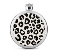 Flasque en acier inoxydable avec motif imprimé animal abstrait et pois léopard pour liqueur, poche ronde portable pour boisson 140 ml