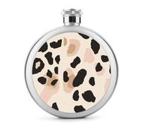 Flasque en acier inoxydable avec motif imprimé animal abstrait léopard à pois pour liqueur, poche ronde portable pour boisson 140 ml