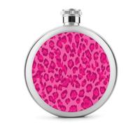 Flasque en acier inoxydable avec motif léopard rose pour liqueur, bouteille de vin portable pour boisson 140 ml