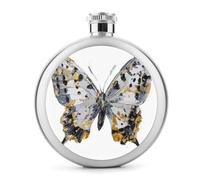 Flasque en acier inoxydable avec motif papillon et léopard, argenté, noir, doré, paillettes, pour liqueur, poche ronde, bouteille à vin portable pour boisson, 150 ml