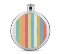 Flasque en acier inoxydable avec rayures verticales et poche ronde pour boissons - 150 ml
