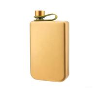 Flasque en acier inoxydable mat de 255 ml pour homme et femme, gourde de poche étanche avec entonnoir assorti, design compact pour un transport discret (doré)