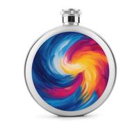 Flasque en acier inoxydable pour liqueur - Motif nuages multicolores - 140 ml