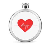 Flasque en acier inoxydable simple et minimaliste en forme de cœur rouge pour liqueur, bouteille de vin portable pour boisson 140 ml