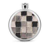 Flasque en acier inoxydable texturé avec bords en tissu effiloché pour liqueur, bouteille à vin portable pour boisson 140 ml