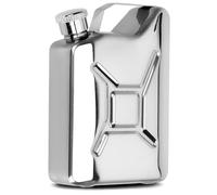 Flasque en forme de jerrican 180ml en acier inoxydable - Bouchon à vis - Design original et compact pour le plein air