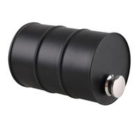 Flasque Fantaisie 750ml en Acier Inoxydable, Étanche, Noir | Forme Tonneau d'Essence, Usage Camping et Décoration Intérieure, Design Créatif Chic
