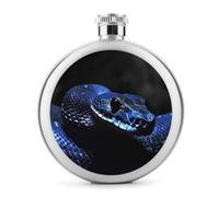 Flasque, flasque pour homme, imprimé serpent bleu, flasque en acier inoxydable, bouteille d'alcool, pour whisky et autres boissons alcoolisées