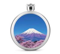 Flasque Fuji à monture violette pour liqueur, bouteille en acier inoxydable, étanche, portable, pour extérieur, camping, voyage, cadeau de 140 ml