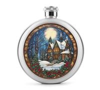 Flasque gothique en acier inoxydable pour liqueur, arbre de neige et baies de houx, bouteille à vin portable pour boisson, 150 ml