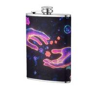Flasque néon à deux mains qui se joignent les unes aux autres 236,8 g, drapeaux en acier inoxydable pour papa, témoin d'honneur, mariage, voyage, camping