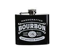 OUT OF THE BLUE Flasque noire en métal modèle Bourbon - 9.5 x 8.5 x 2 cm - Contenance : 15 cl NOIR