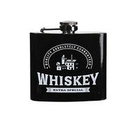 OUT OF THE BLUE Flasque noire en métal modèle Whiskey