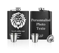 Flasque Personnalisée Avec Gravure Photo 8 Oz Portable Acier Inoxydable Flasques Avec Petit Entonnoir Peut être Offert En Cadeau Aux Hommes Pères Garçons D'honneur Amis (Texte personnalisé)