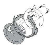 Givi Bride de fixation BF02 Tanklock pour sacoches de réservoir à 6 vis – Blanc