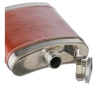Flasque pratique en acier inoxydable Hip Flask de 100 ml avec revêtement en cuir synthétique de style champêtre, marron, en acier inoxydable avec fermeture à vis sécurisée, bouteille d'alcool