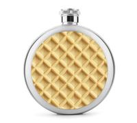 Flasque ronde portable en acier inoxydable avec motif crème glacée jaune pour boissons 140 ml