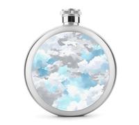 Flasque ronde portable en acier inoxydable pour liqueur, motif camouflage marbre, 140 ml
