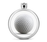 Flasque simple en acier inoxydable avec balle de golf blanche pour liqueur, bouteille à vin portable pour boisson, 140 ml