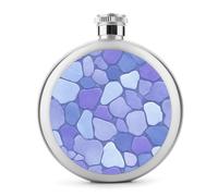 Flasque simple en acier inoxydable avec texture de pierre pour liqueur, poche ronde portable pour boisson 140 ml