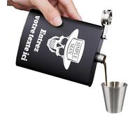 Flasque Whisky en acier inoxydable gravable texte et motifs, Cadeau personnalisé pour hommes, Idéale pour camping, Randonnée, Activités plein air (Texte Personnalisé)