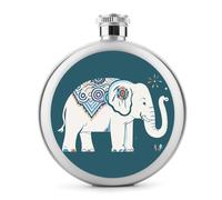 Flasques à motif éléphant pour liqueur, bouteille en acier inoxydable, étanche, portable, pour extérieur, camping, voyage, cadeaux de 140 ml