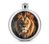 Flasques à motif lion pour liqueur, bouteille en acier inoxydable, étanche, portable, pour extérieur, camping, voyage, cadeaux de 150 ml