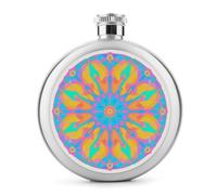 Flasques à motif mandala dégradé pour liqueur, 140 ml, en acier inoxydable, étanche, portable, pour extérieur, camping, voyage, cadeaux