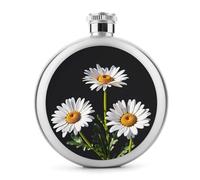 Flasques à motif marguerites pour liqueur, 140 ml, en acier inoxydable, étanche, portable, pour extérieur, camping, voyage, cadeaux