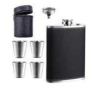 Flasques à vin carrées en acier inoxydable pour whiskies - Petite bouteille étanche avec entonnoir et tasse