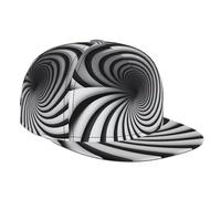 Flat Bill Brim Casquette de baseball - Illusion d'optique en spirale GIF Imprimer Unisexe Casquette de papa élégante chapeau réglable, pour homme et femme, noir