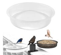 Flat Bird Feeder Tray - Round Water Dish Replacement | Hanging Seed Catcher Mesh Basket for Outside Garden Yard Park Courtyard Terrace Outdoor Deck Balcony Fence, Sparrow Lovebird
