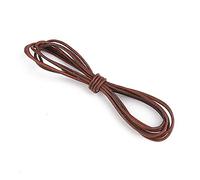 Flat Braided Leather Cord, 2m Strip Round Brown Multiple Sizes DIY Jewelry(Round 2mm)
