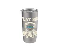 Flat Bro Astronaute Humour Flat Earth Science Space Universe Gobelet isotherme en acier inoxydable double paroi