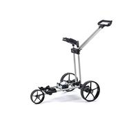 FLAT CAT Chariot de Golf électrique Gear Silver Pliable en Aluminium anodisé et Fibre de Verre ¤ Batterie Li-Fe 36 Trous ¤ Frein Moteur, Vitesse mémorisable ¤ Poids 7,4 kg ¤ Housse de Protection.