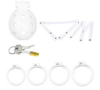 Flat Chastity Cage Set Cage De Chasteté Plate Ceinture Chastity Cage Men,White+Belt