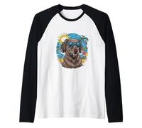 Flat Coated Retriever avec lunettes de soleil Manche Raglan