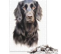 Flat Coated Retriever Dog Puzzle 1000 Pièces Educa Jouet en Bois Divertissement Créatif Décoration Intérieure Jeu Éducatif Challenge Toy Adultes & Enfants des 14 Ans 1000pcs (75x50cm)